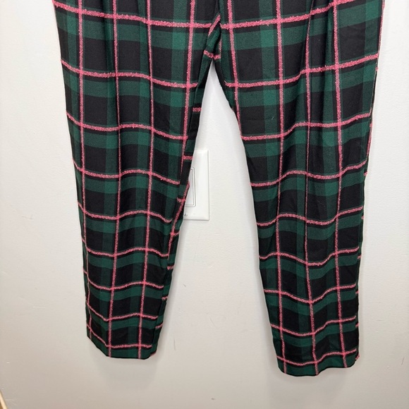 Topshop Plaid Check Paperbag Waist Belted Trouser Size 4 - Picture 5 of 13
